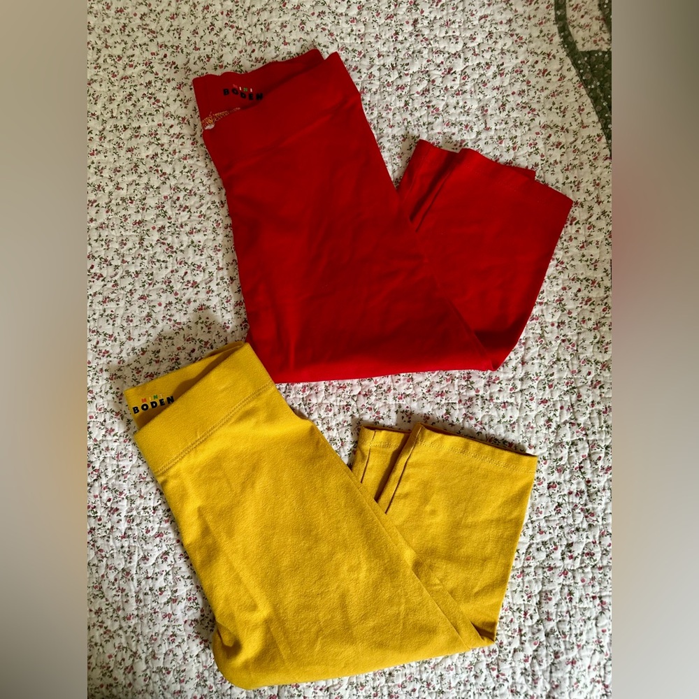 Mini Boden Red & Yellow Kids Leggings bundle